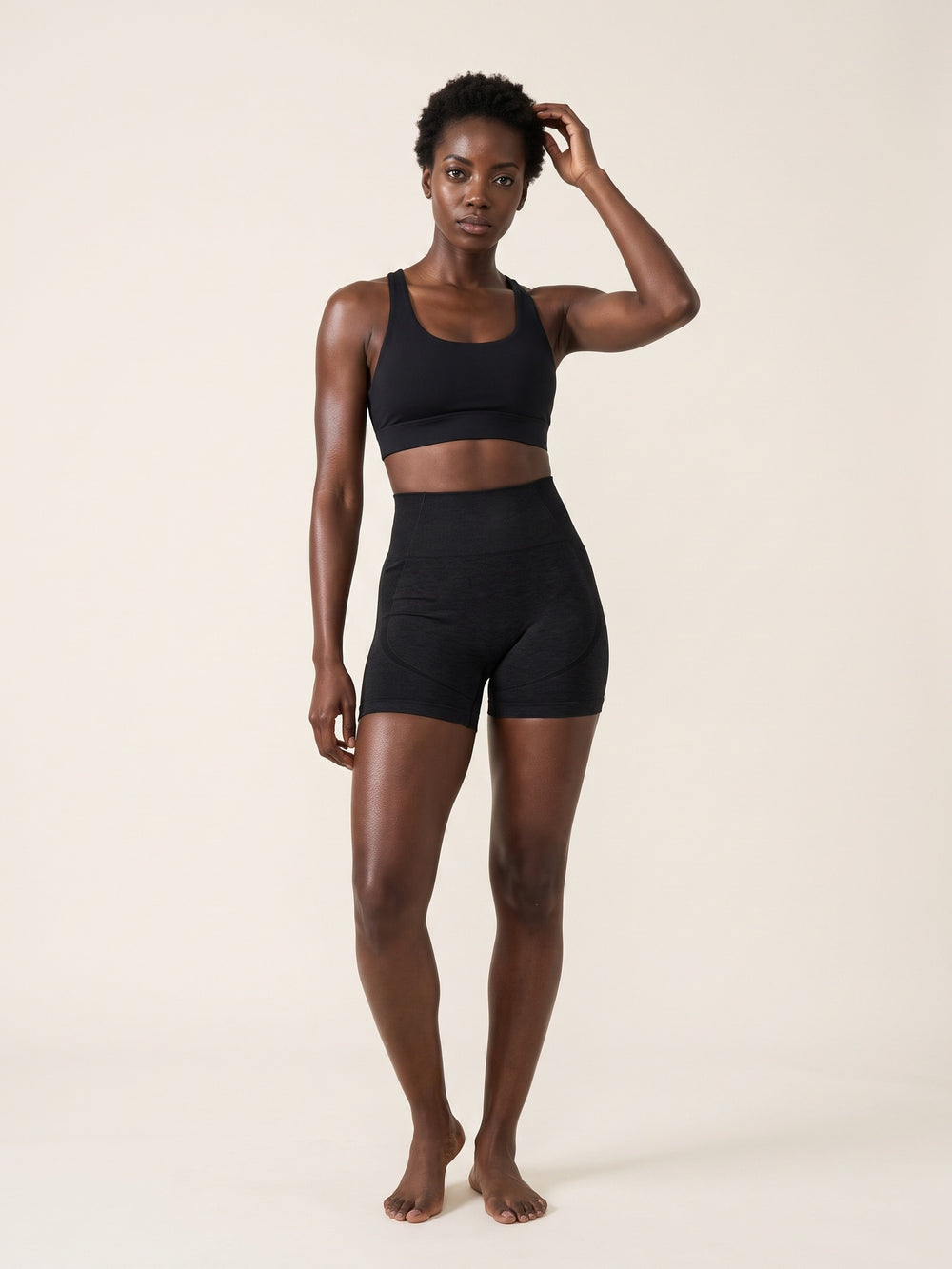 BLACK · Curve Sculpt Shorts BLACK, vue portée