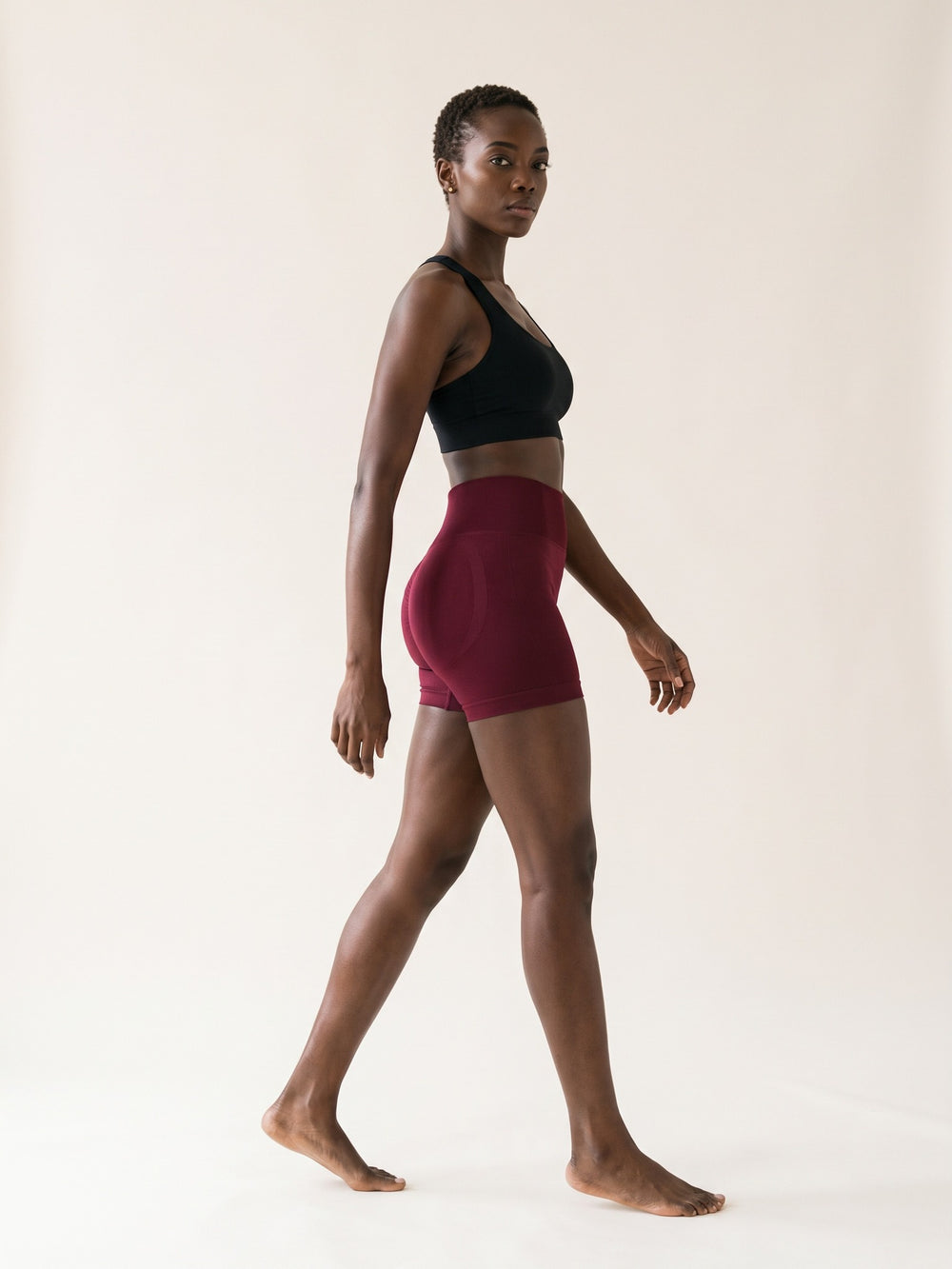 WINE RED · Lift Seamless Shorts WINE RED, vue portée